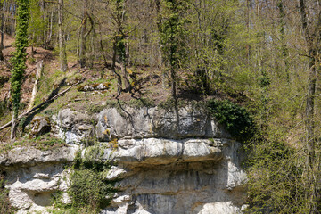 Danube breakthrough from Kelheim to Weltenburg monastery with rocks and the current of the Danube