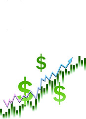 Vector diagram of the concept of economic confrontation trend