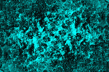 Heavy grunge textured cyan color old concrete wall surface