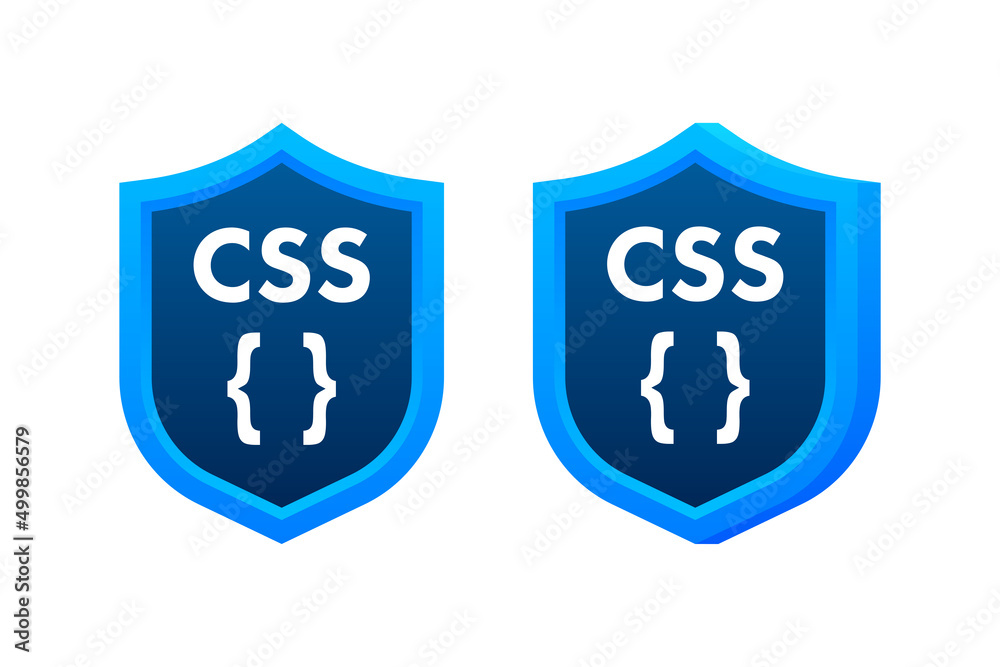 Poster cascading style sheets, css label. high performance. vector stock illustration.