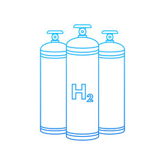 Hydrogen car station, H2 gas. Renewable Eco Energy. Vector stock illustration.