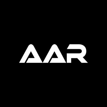 AAR letter logo design with black background in illustrator, vector logo modern alphabet font overlap style. calligraphy designs for logo, Poster, Invitation, etc.