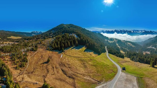 flight above glaubenberg pass switzerland