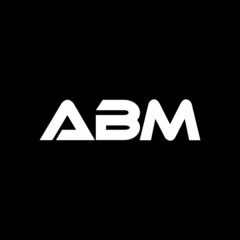 ABM letter logo design with black background in illustrator, vector logo modern alphabet font overlap style. calligraphy designs for logo, Poster, Invitation, etc.