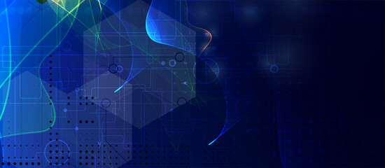 Abstract circuit board futuristic technology processing background