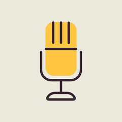 Retro microphone vector flat icon