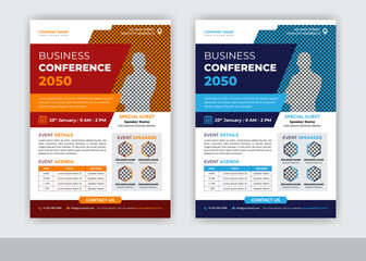 Abstract Business Conference And Online Marketing Flyer Template Design Vector