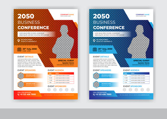 Abstract Business Conference Flyer Template Design Vector