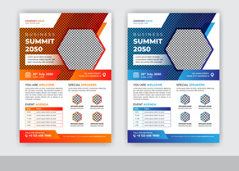 Abstract Business Summit Flyer Template Design Vector