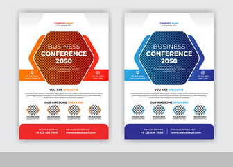 Abstract Business Conference Marketing Flyer Template Design