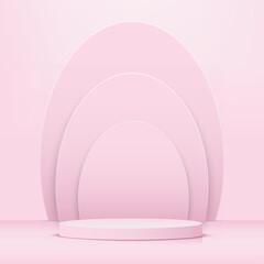 Abstract background with pink podium for presentation. Vector