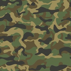 Fototapeta premium Seamless background camouflage vector pattern, military shape pattern, army design.