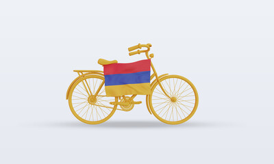 Fototapeta na wymiar 3d bycycle day Armenia flag rendering front view