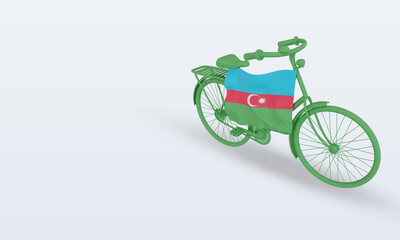 Fototapeta premium 3d bycycle day Azerbaijan flag rendering right view
