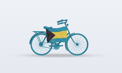 Fototapeta premium 3d bycycle day Bahamas flag rendering front view