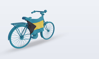 3d bycycle day Bahamas flag rendering left view