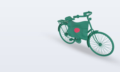 3d bycycle day Bangladesh flag rendering right view