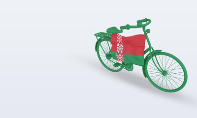3d bycycle day Belarus flag rendering right view