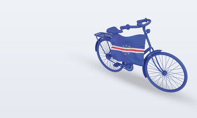 3d bycycle day Cape Verde flag rendering right view