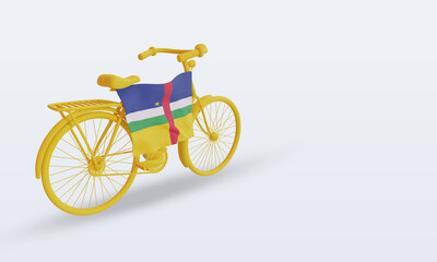 Naklejka premium 3d bycycle day Central African Republic flag rendering left view