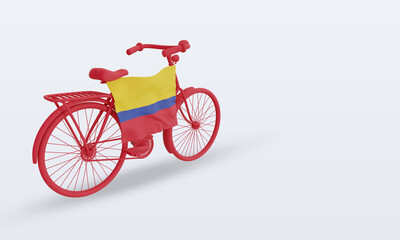 Fototapeta na wymiar 3d bycycle day Colombia flag rendering left view