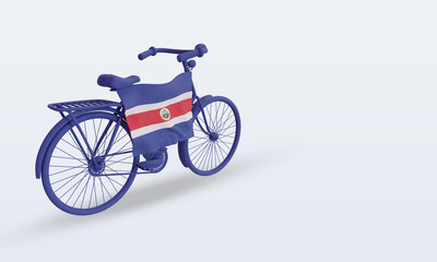 Naklejka premium 3d bycycle day Costa Rica flag rendering left view