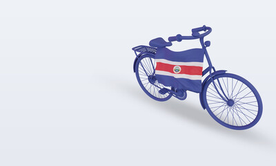 3d bycycle day Costa Rica flag rendering right view