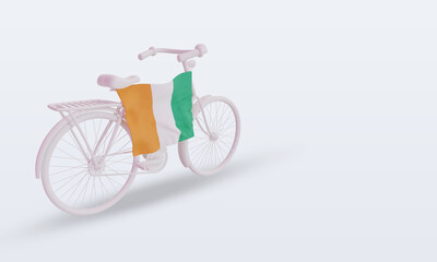 Naklejka premium 3d bycycle day Cote dIvoire flag rendering left view