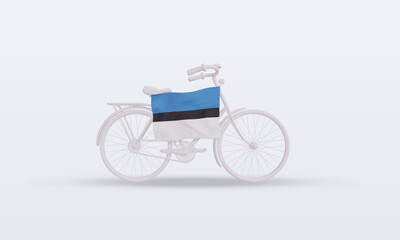 Fototapeta na wymiar 3d bycycle day Estonia flag rendering front view