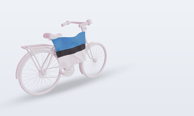 Fototapeta na wymiar 3d bycycle day Estonia flag rendering left view