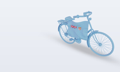 3d bycycle day Fiji flag rendering right view