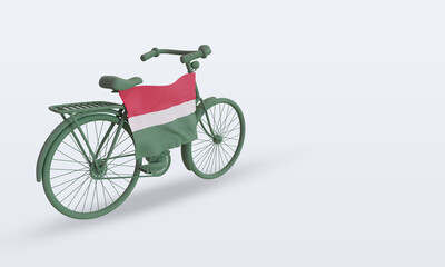3d bycycle day Hungary flag rendering left view