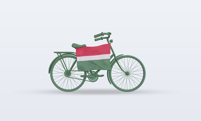 3d bycycle day Hungary flag rendering front view