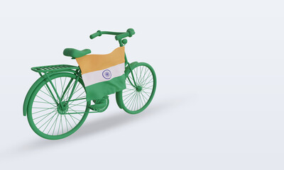 3d bycycle day India flag rendering left view