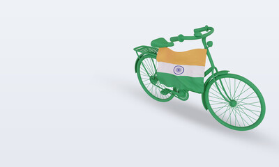 3d bycycle day India flag rendering right view