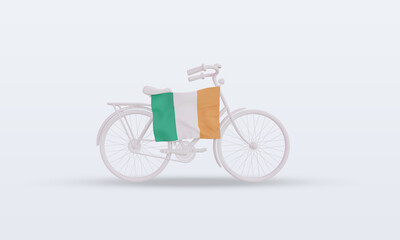 3d bycycle day Ireland flag rendering front view