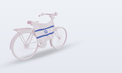3d bycycle day Israel flag rendering left view
