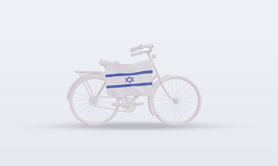 Fototapeta na wymiar 3d bycycle day Israel flag rendering front view