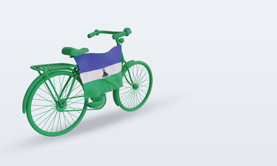 3d bycycle day Lesotho flag rendering left view