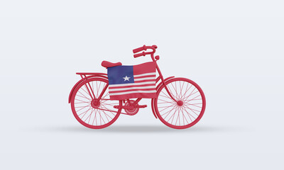 Fototapeta na wymiar 3d bycycle day Liberia flag rendering front view