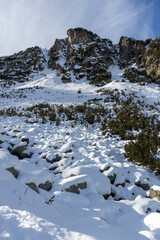 Winter landscape of Rila Mountain near Malyovitsa peak, Bulgaria