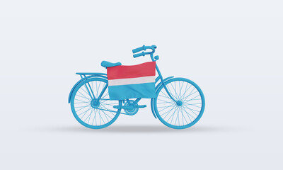 Fototapeta premium 3d bycycle day Luxembourg flag rendering front view