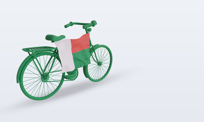 3d bycycle day Madagascar flag rendering left view