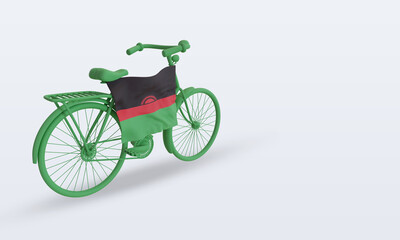3d bycycle day Malawi flag rendering left view