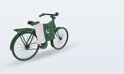 Fototapeta na wymiar 3d bycycle day Pakistan flag rendering left view