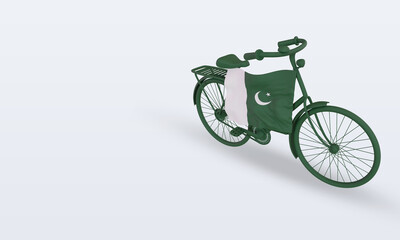 3d bycycle day Pakistan flag rendering right view