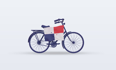 Obraz premium 3d bycycle day Panama flag rendering front view