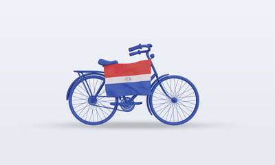 Fototapeta na wymiar 3d bycycle day Paraguay flag rendering front view
