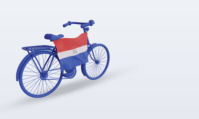 Fototapeta premium 3d bycycle day Paraguay flag rendering left view
