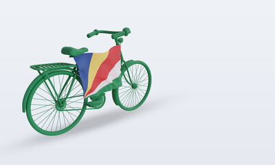 3d bycycle day Seychelles flag rendering left view